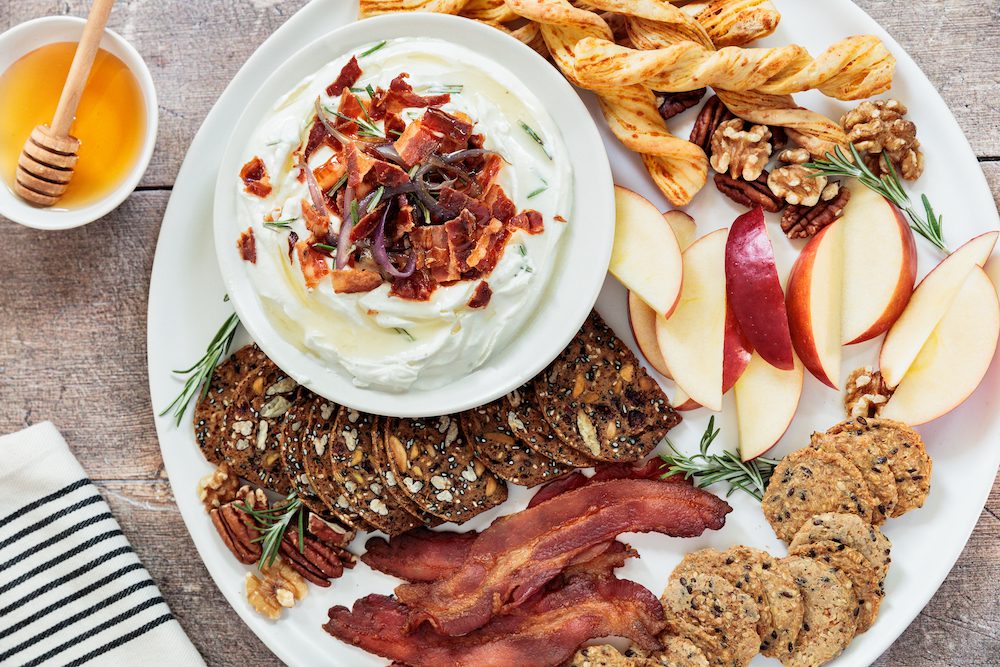 Trempette au bacon et au fromage de chèvre