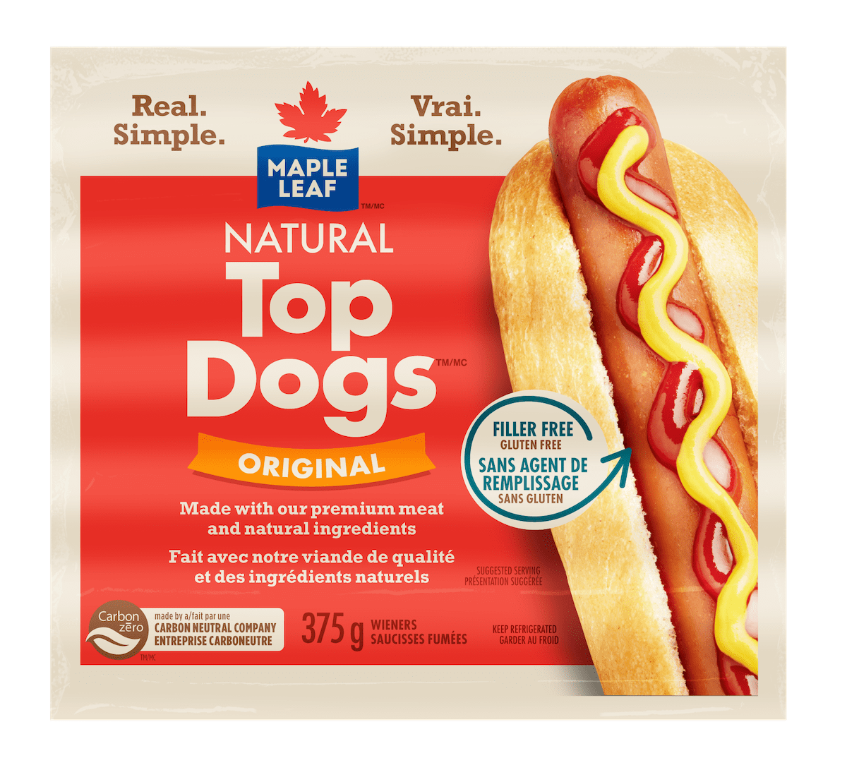 Maple Leaf® Natural Top Dogs™ Original Hot Dogs Maple Leaf