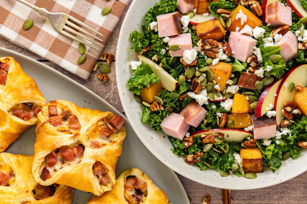 Ham turnover and Harvest Salad